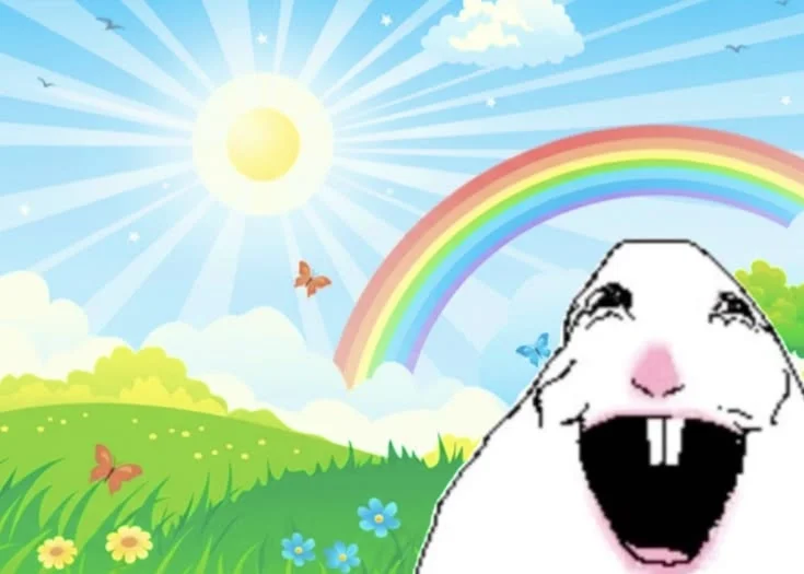 Hamster sunshine and rainbows.webp
