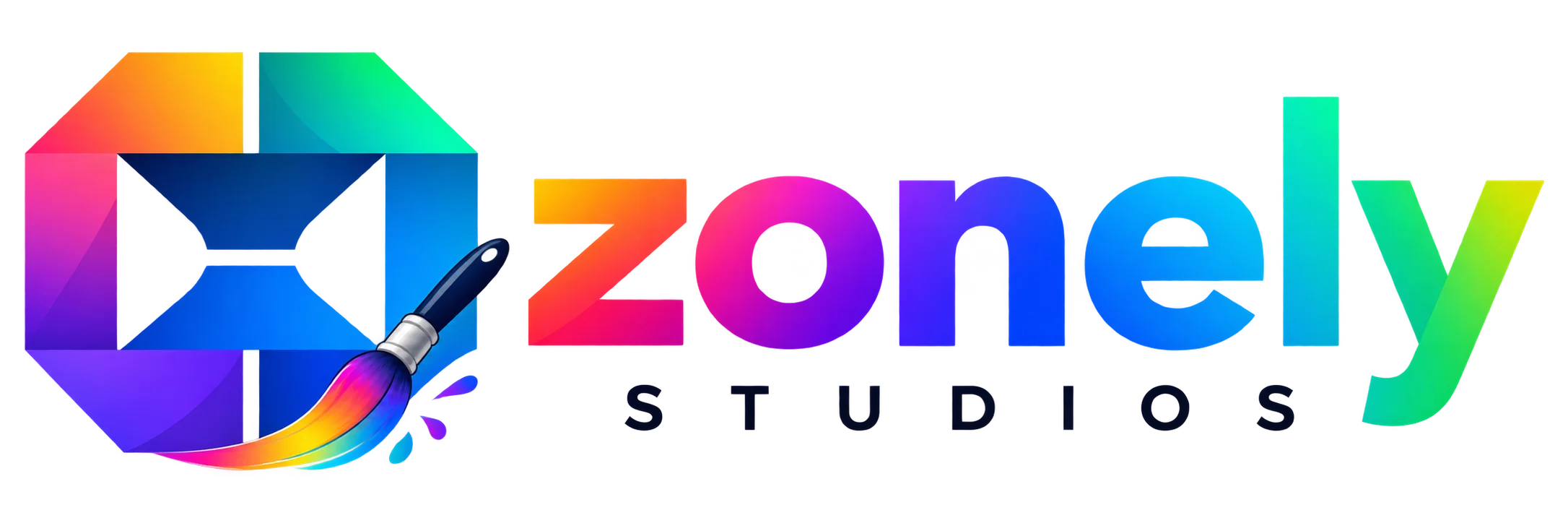 Rengârenk Boya Fırçalı Zonely Studios Logosu.webp
