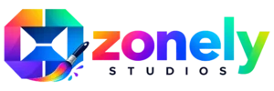 Rengârenk Boya Fırçalı Zonely Studios Logosu.webp