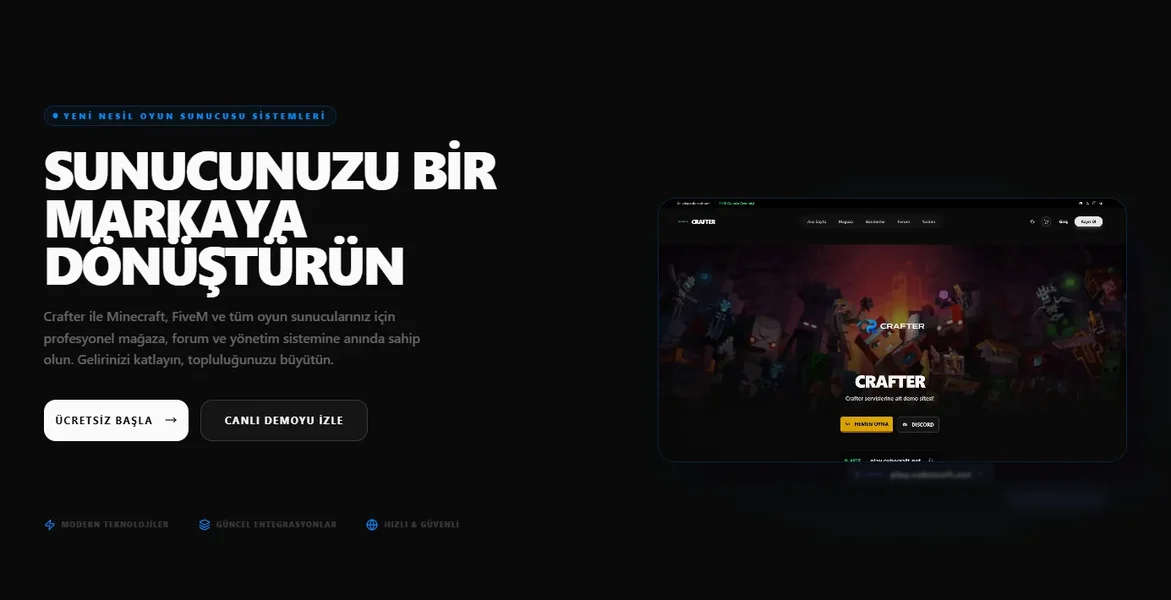 Crafter CMS | Minecraft Sunucunuz için Yenilikçi Website Yazılımı