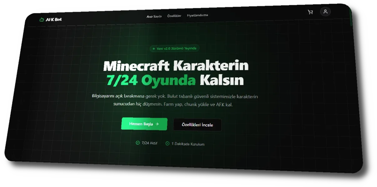 afkminecraftbot.com.tr | Türkiye'nin En Yenilikçi AFK Bot Projesi | 3 aylık, 6 aylık ve yıllık alıml