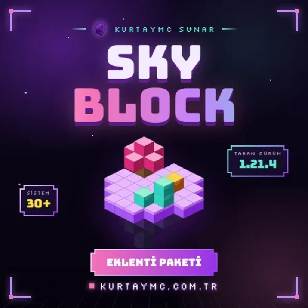 KurtayMC | 1.21.4 SkyBlock Eklenti Paketi | Demirci, Odak Ağacı, Ada Asistanı, Akıllı Depo
