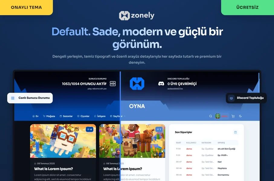 Default Zonely Teması