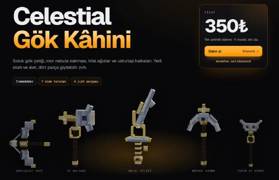Gök Kâhini Seti | 11 Model | ItemsAdder | 350₺ | Minefox Studio